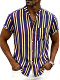 RIGOR men's casual short sleeve polo shirt and matching shorts set by Trendsi, featuring a relaxed fit and comfortable fabric.
