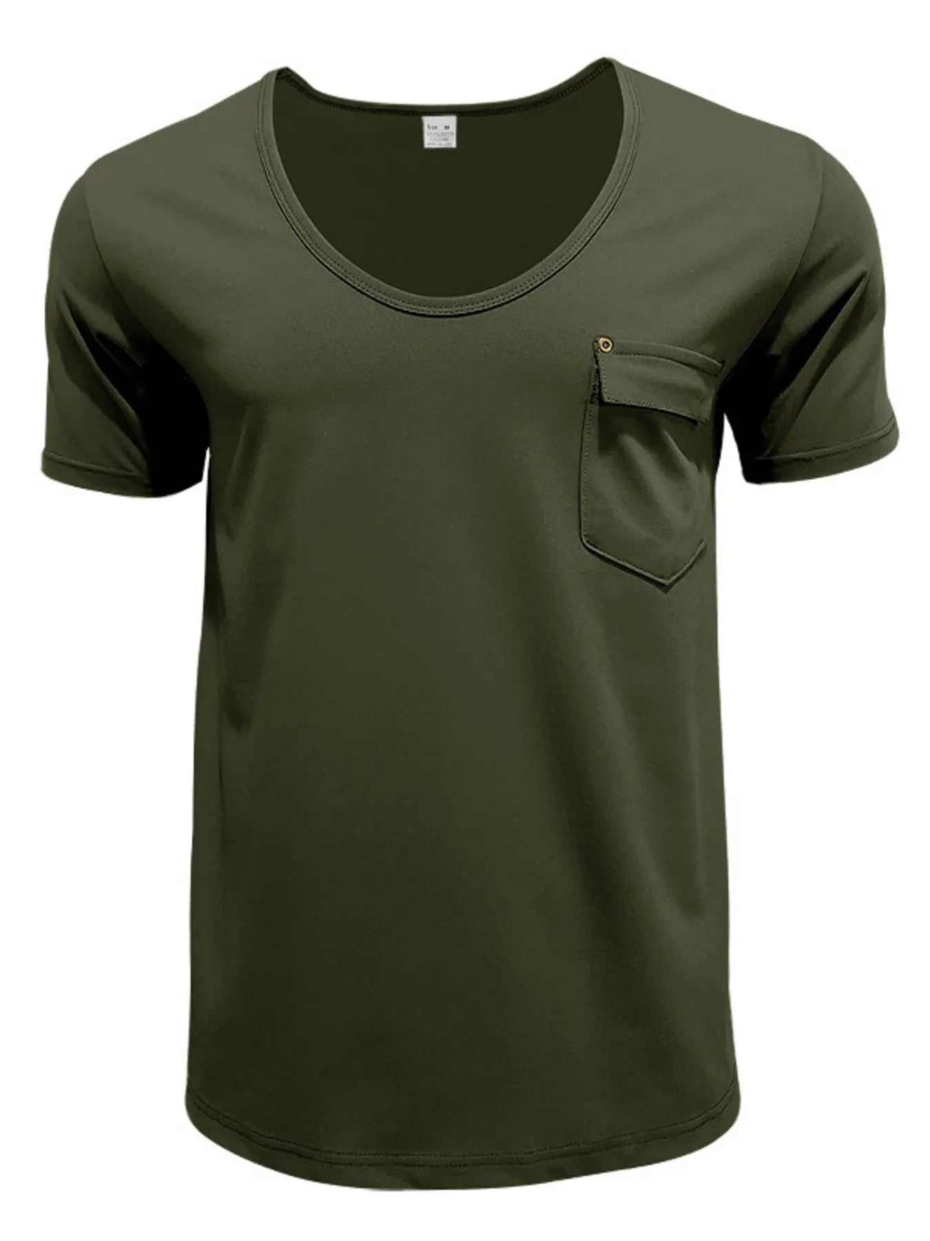 Trendsi DapperMate men's round neck short sleeve T-shirt in a classic design, displayed on a mannequin.