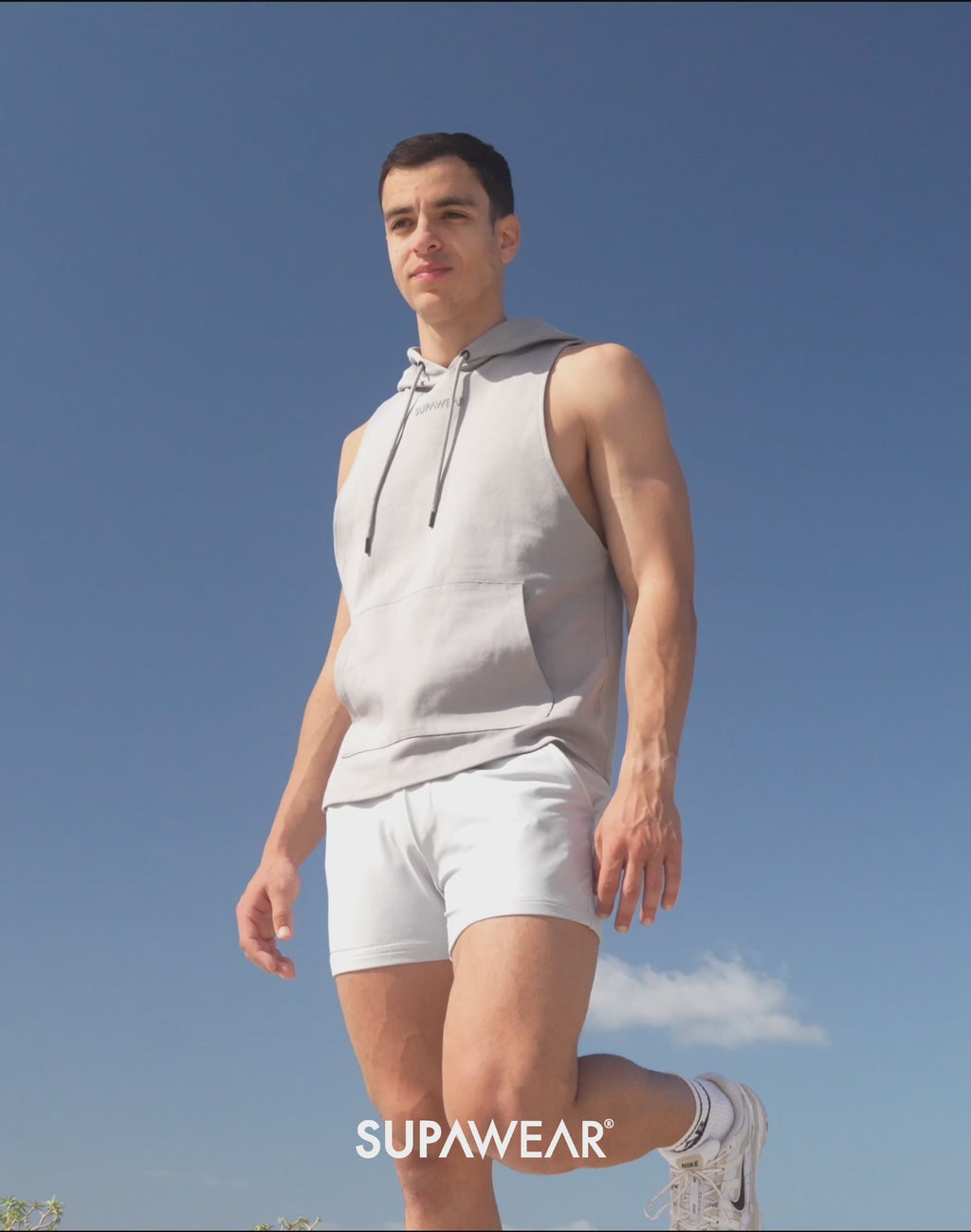 CITYBOYZ★USA Supawear sleeveless hoodie, activewear with a modern fit, featuring a soft fabric and sleeveless design for active comfort.