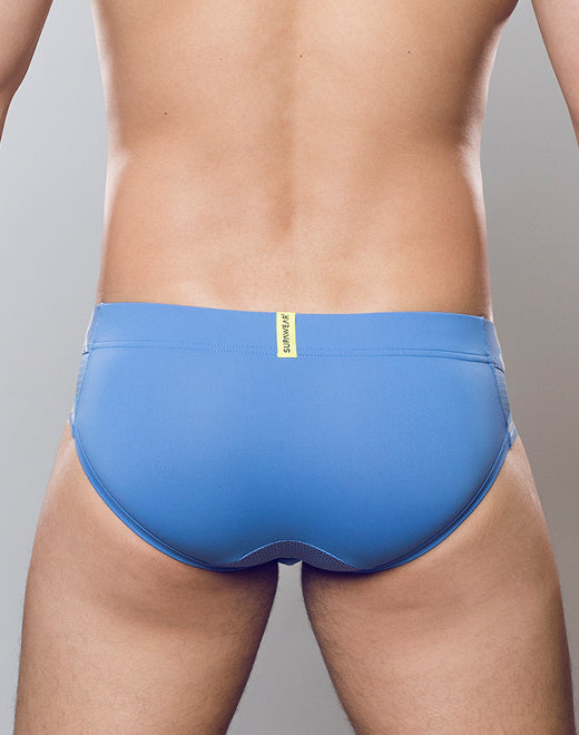 Blue Supawear SPR Max Brief underwear by CITYBOYZ★USA, featuring a snug fit and comfortable waistband, displayed on a flat surface.