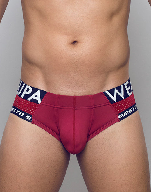 Red Supawear SPR Max Brief from CITYBOYZ★USA, showcasing the snug fit and sleek design of men's underwear.