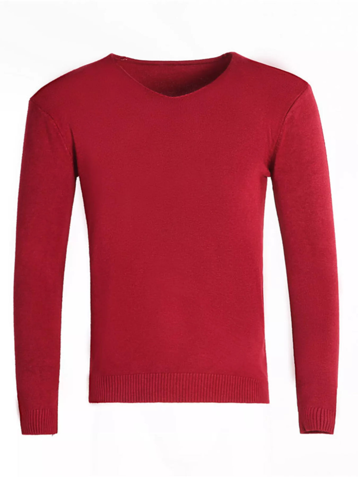 Nobilityze men's full-size solid color long sleeve knit top, casual shirt from Trendsi, featuring a comfortable fit and soft fabric.