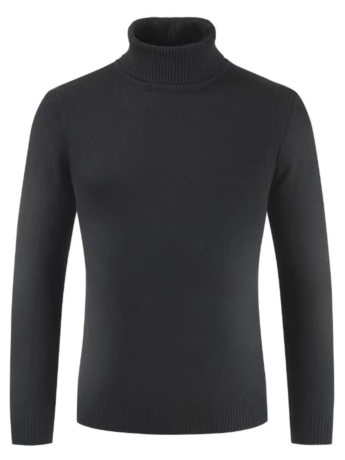 Plus size men's turtleneck sweater by Trendsi featuring long sleeves and a comfortable fit in a stylish design.