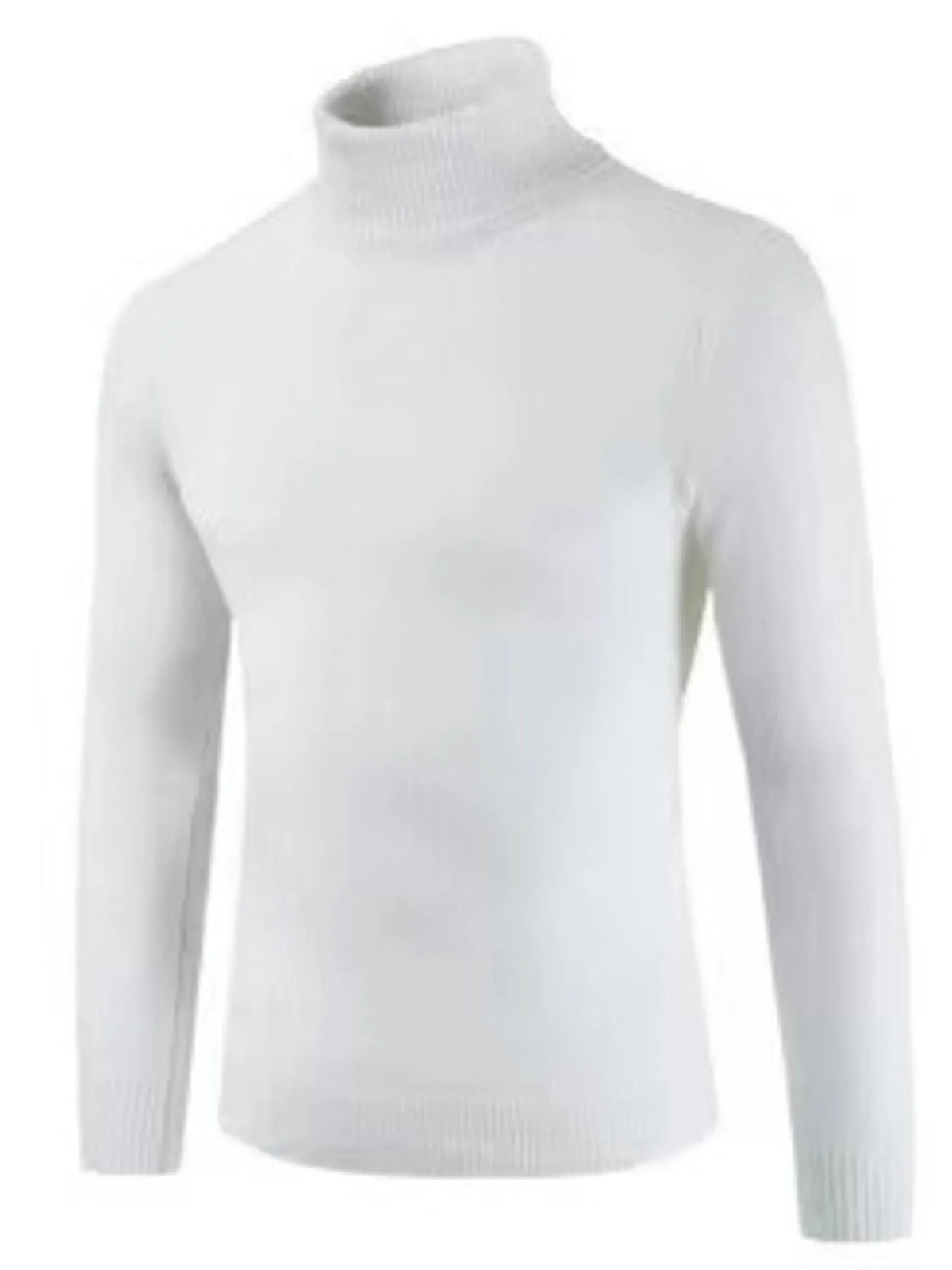 Men's plus size turtleneck long sleeve sweater by Trendsi, featuring a cozy knit design and a classic fit.