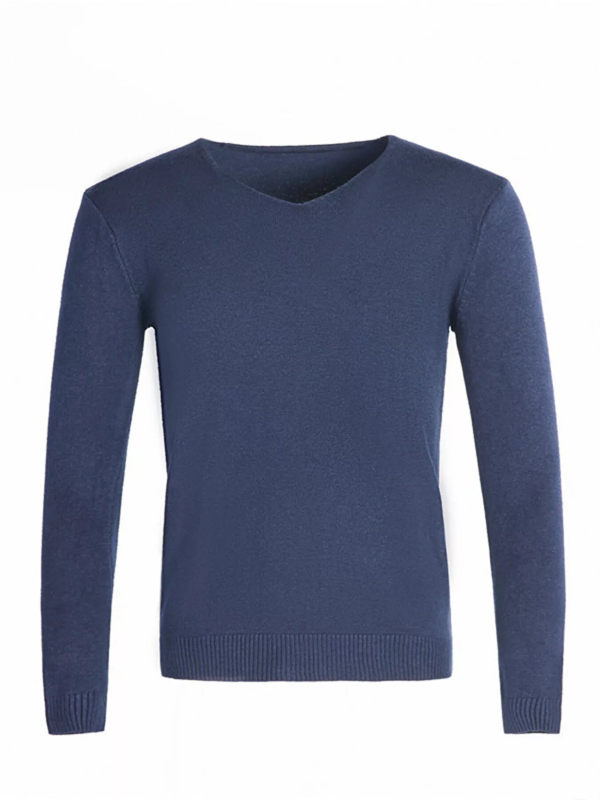 Nobilityze men's full-size solid color long sleeve knit shirt from Trendsi, showing a close-up of the soft fabric and classic fit.