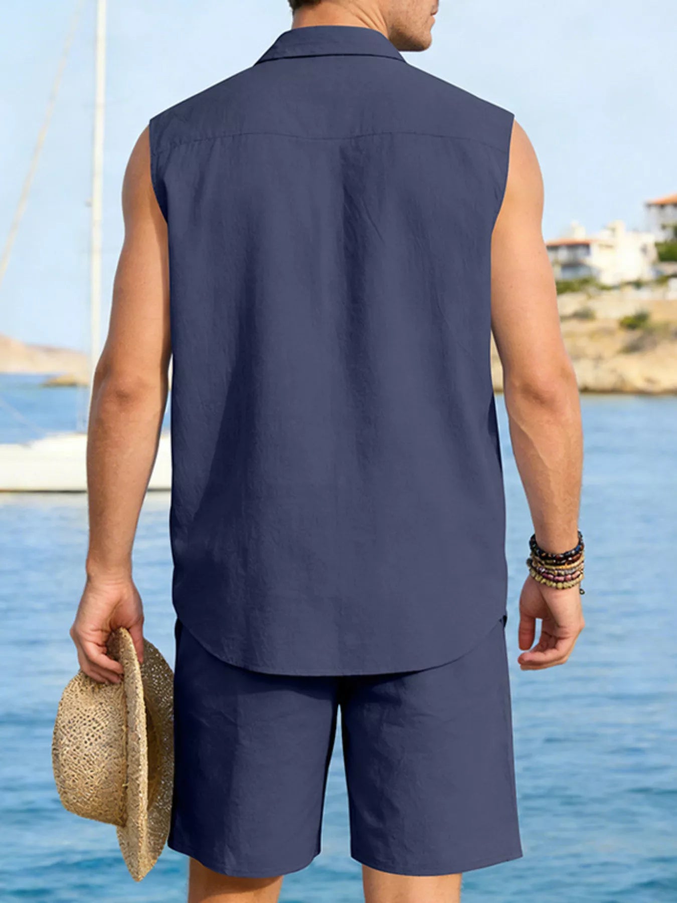 RIGOR men's casual short sleeve polo and matching shorts set, comfortable and stylish for everyday wear.