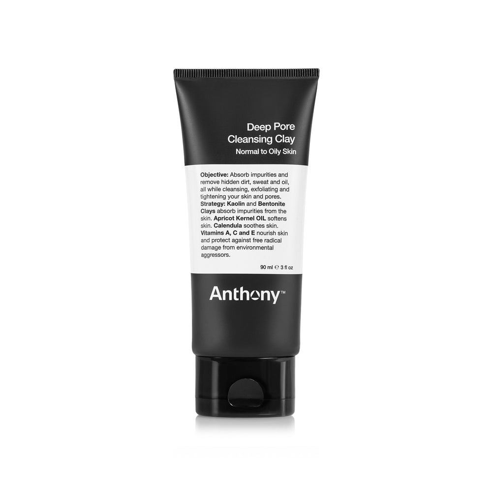 CITYBOYZ★USA Anthony Deep Pore Cleansing Clay Mask for grooming, showing the gray clay mask in a jar with a smooth texture.