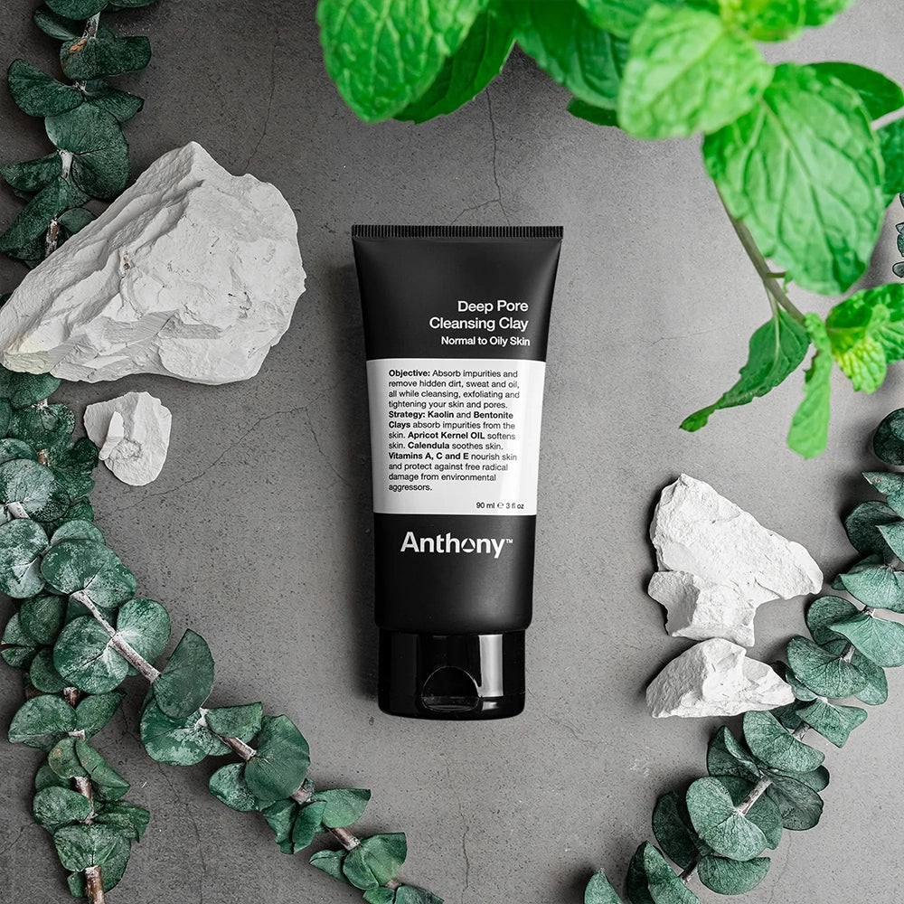 CITYBOYZ USA Anthony Deep Pore Cleansing Clay Mask for grooming, showing a jar of the clay mask with creamy texture.