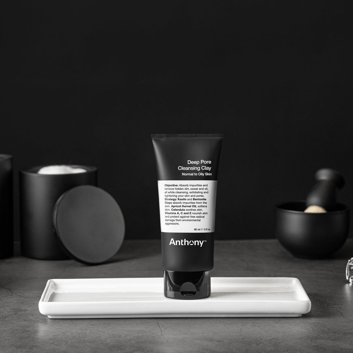 CITYBOYZ USA Anthony Deep Pore Cleansing Clay Mask for grooming, showing the clay mask applied to a clean face.