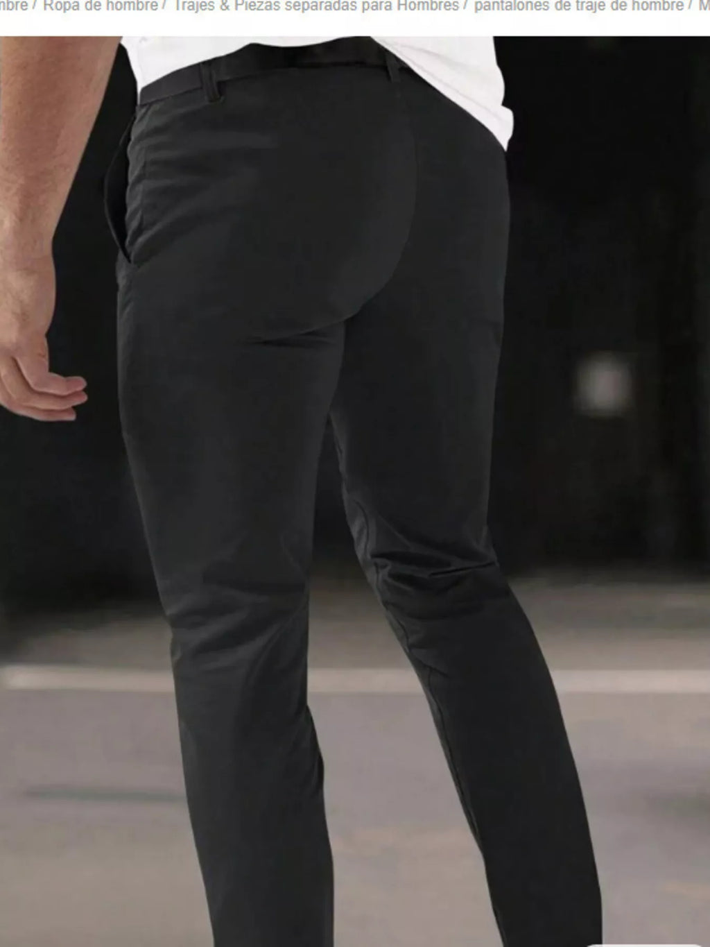 Nobilityze men's full size pleated slim fit casual pants by Trendsi, shown in plus size with a comfortable fit and classic style.