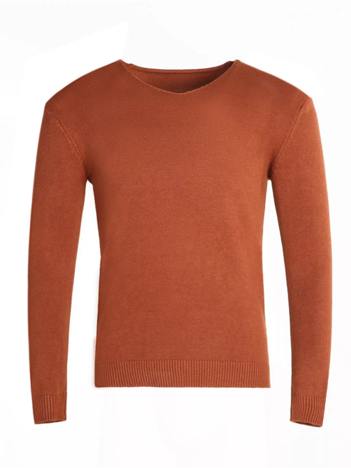Nobilityze men's full-size solid color long sleeve knit shirt by Trendsi, showing a close-up of the soft fabric and classic design.