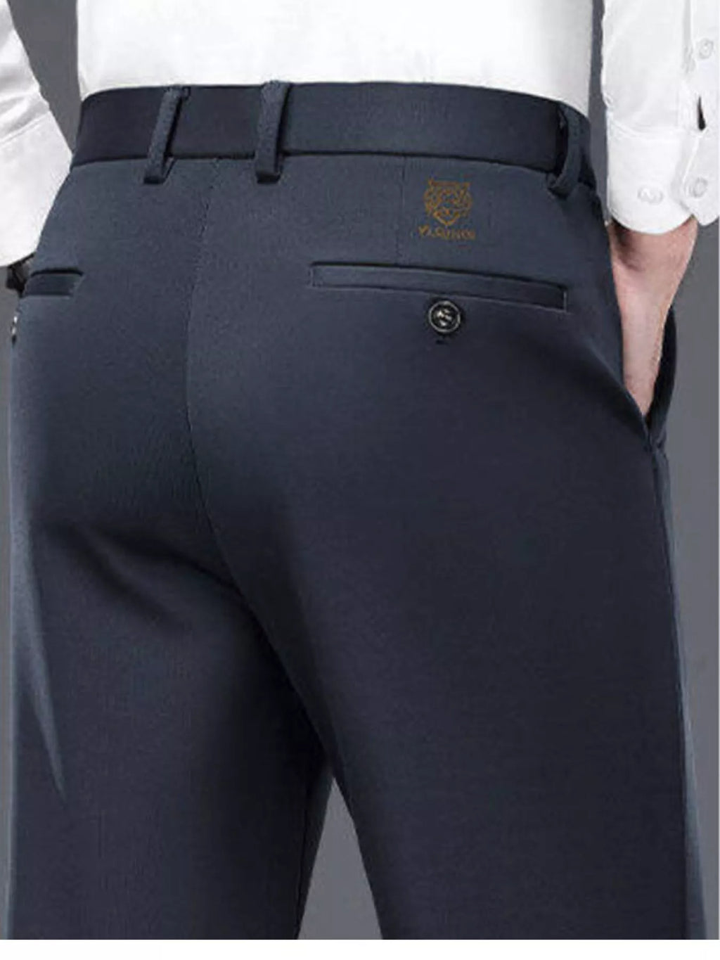 Nobilityze men's thermal straight-leg pants with pockets, casual winter pants in black with side pockets and comfortable fit.