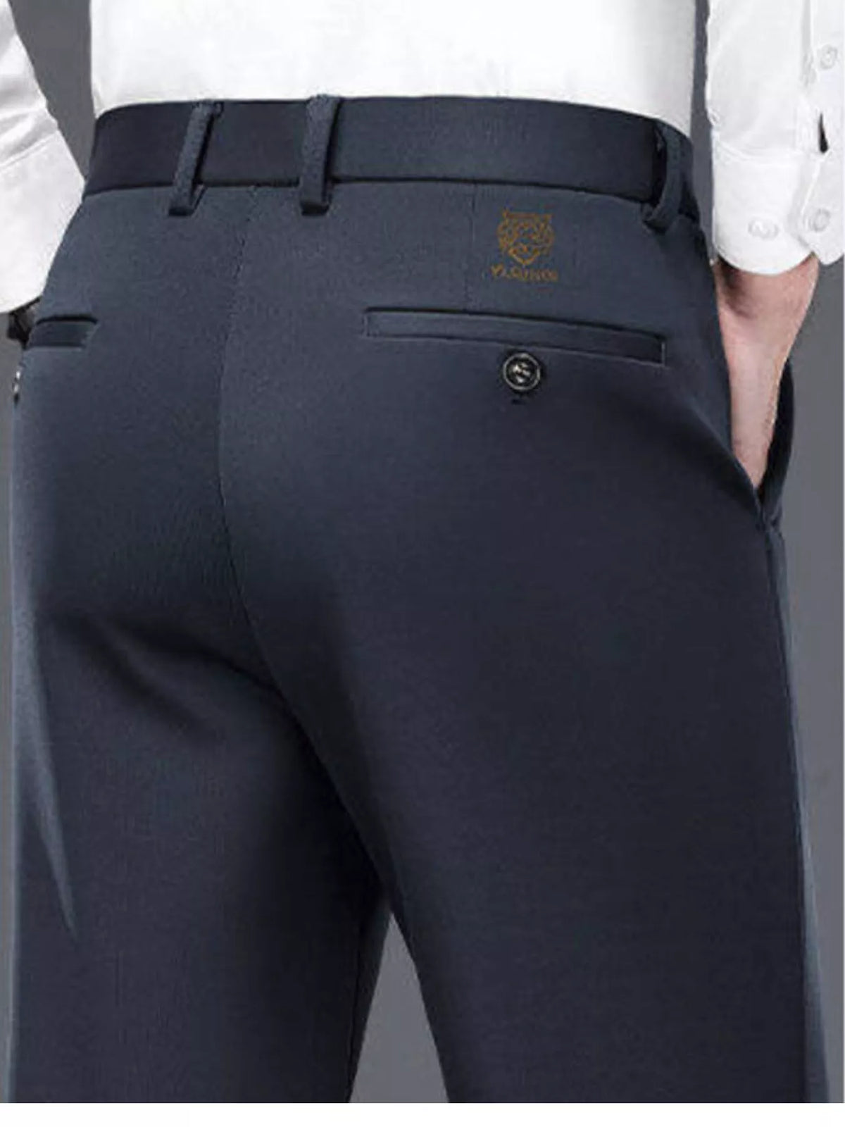 Nobilityze men's thermal straight-leg pants with pockets, casual winter pants in black with side pockets and comfortable fit.