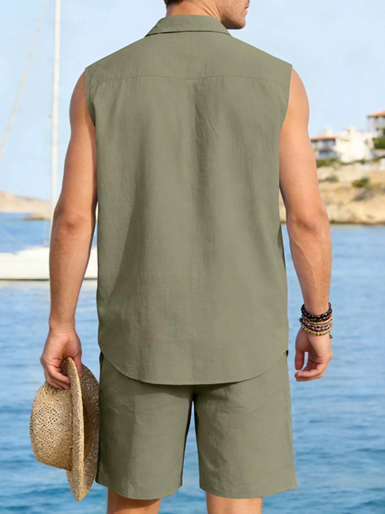 Trendsi RIGOR men's casual short sleeve polo shirt and matching shorts set, stylish and comfortable for everyday wear.