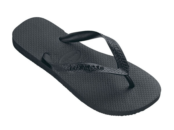 Black Havaianas sandals with textured straps and rubber soles, featuring the CITYBOYZ★USA logo on the straps.