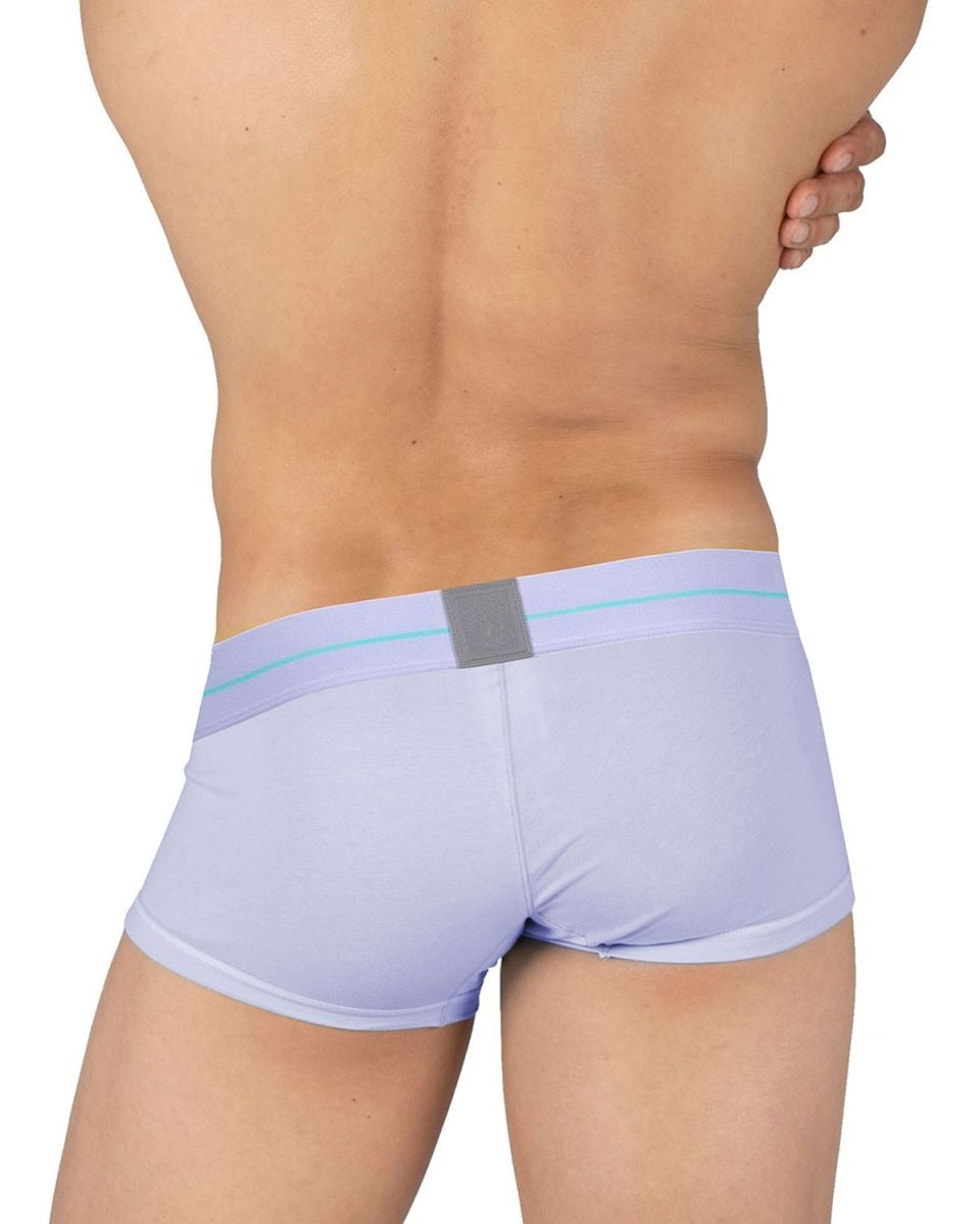 Lilac CityBOYZ USA Private Structure Mo Lite mid waist trunk displayed flat, showing its sleek design and comfortable fit.