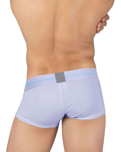 Lilac CityBOYZ USA Private Structure Mo Lite mid waist trunk displayed flat, showing its sleek design and comfortable fit.