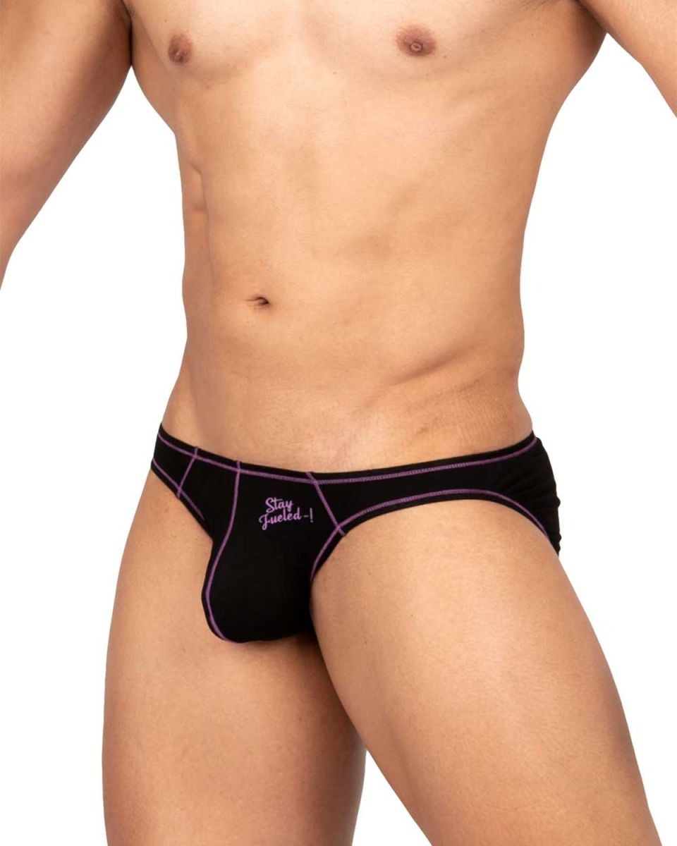 Charcoal CITYBOYZ USA Private Structure Prime Eutopia bikini brief with sleek design and comfortable fit, shown on a model.