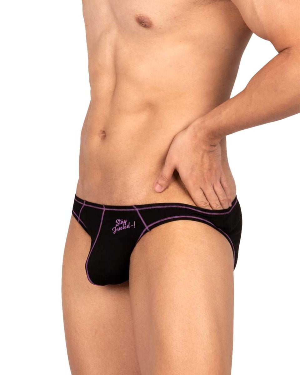 Charcoal CITYBOYZ★USA Private Structure Prime Eutopia bikini brief with sleek fit and minimal design, front view.