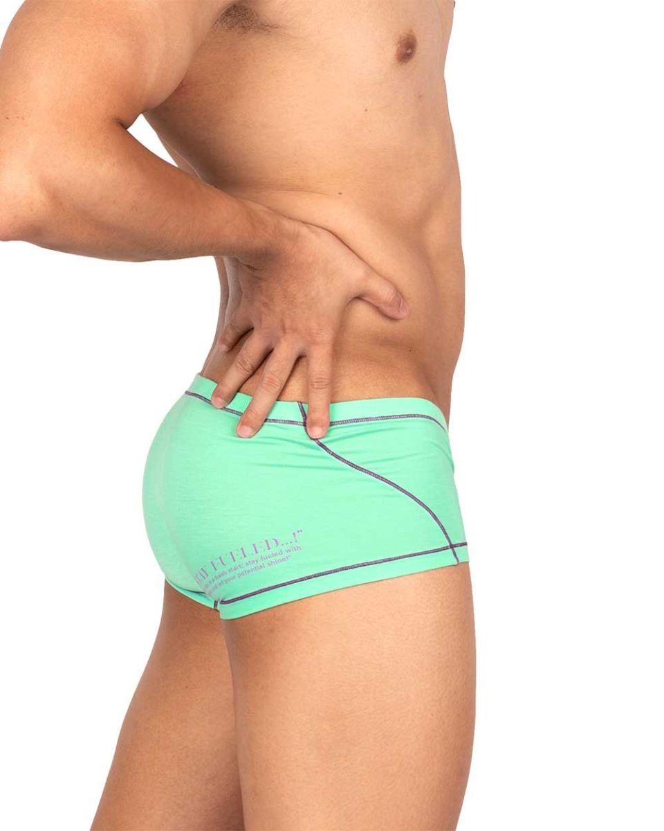 CityBoyz USA Private Structure Prime Elysian Cyan hipster trunk with comfortable fit and stylish design, front view image.