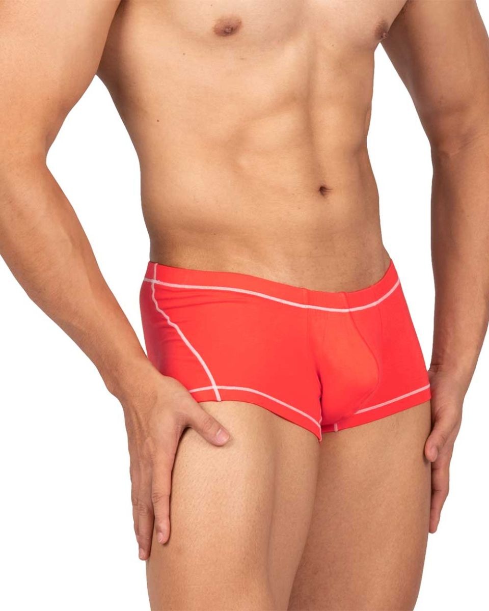 Red Private Structure Prime Elysian hipster trunk underwear by CITYBOYZ★USA, showcasing the fitted fabric and stylish design.
