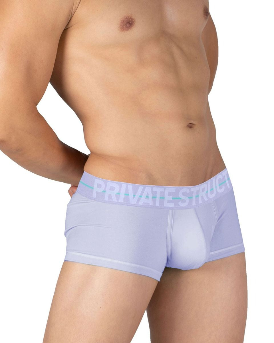 Lilac CITYBOYZ★USA Private Structure Mo Lite mid-waist trunk, shown from the front with a smooth, comfortable fit and logo detail.