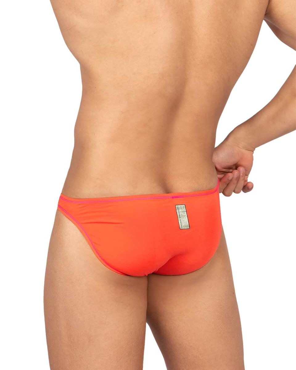 CITYBOYZ USA Private Structure Prime Eutopia Bikini Brief in Tangarine, featuring a sleek, comfortable brief design with vibrant color.