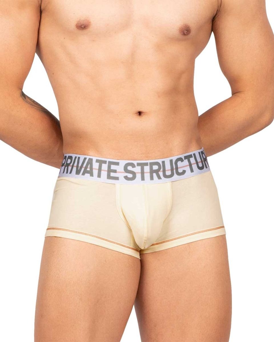 Cream private structure Mo Lite mid waist trunk by CITYBOYZ★USA, shown with a comfortable fit and sleek design.