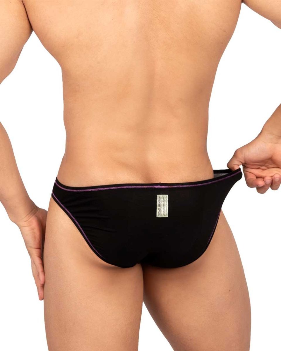 Charcoal CITYBOYZ★USA Private Structure Prime Eutopia bikini brief with sleek design and comfortable fit on a white background.