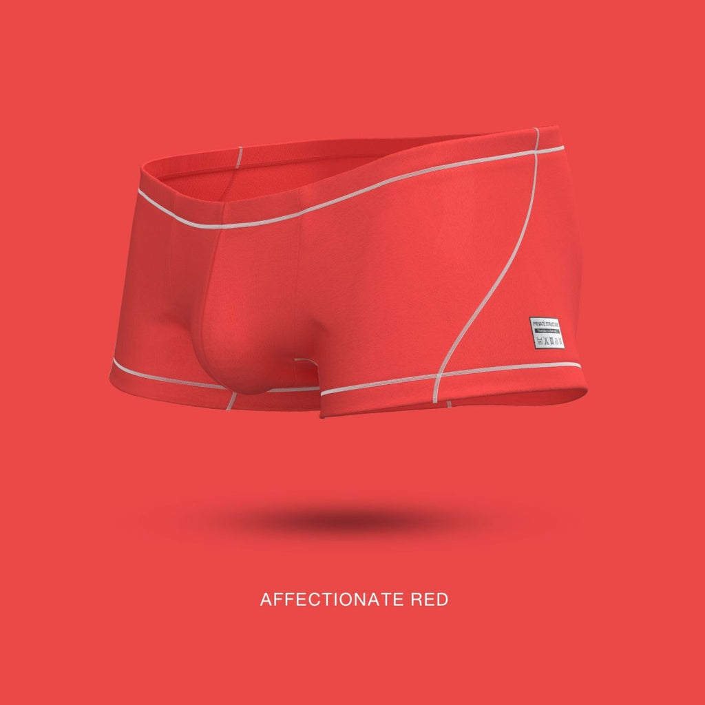Red CITYBOYZ★USA Private Structure Prime Elysian Hipster trunk underwear with sleek design and comfortable fit.