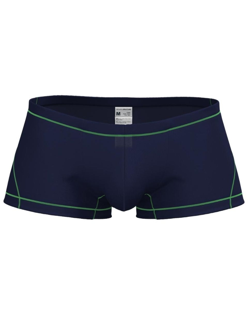 Blue CITYBOYZ★USA Private Structure Prime Elysian Hipster trunk underwear, front view showing comfortable fit and stylish design.