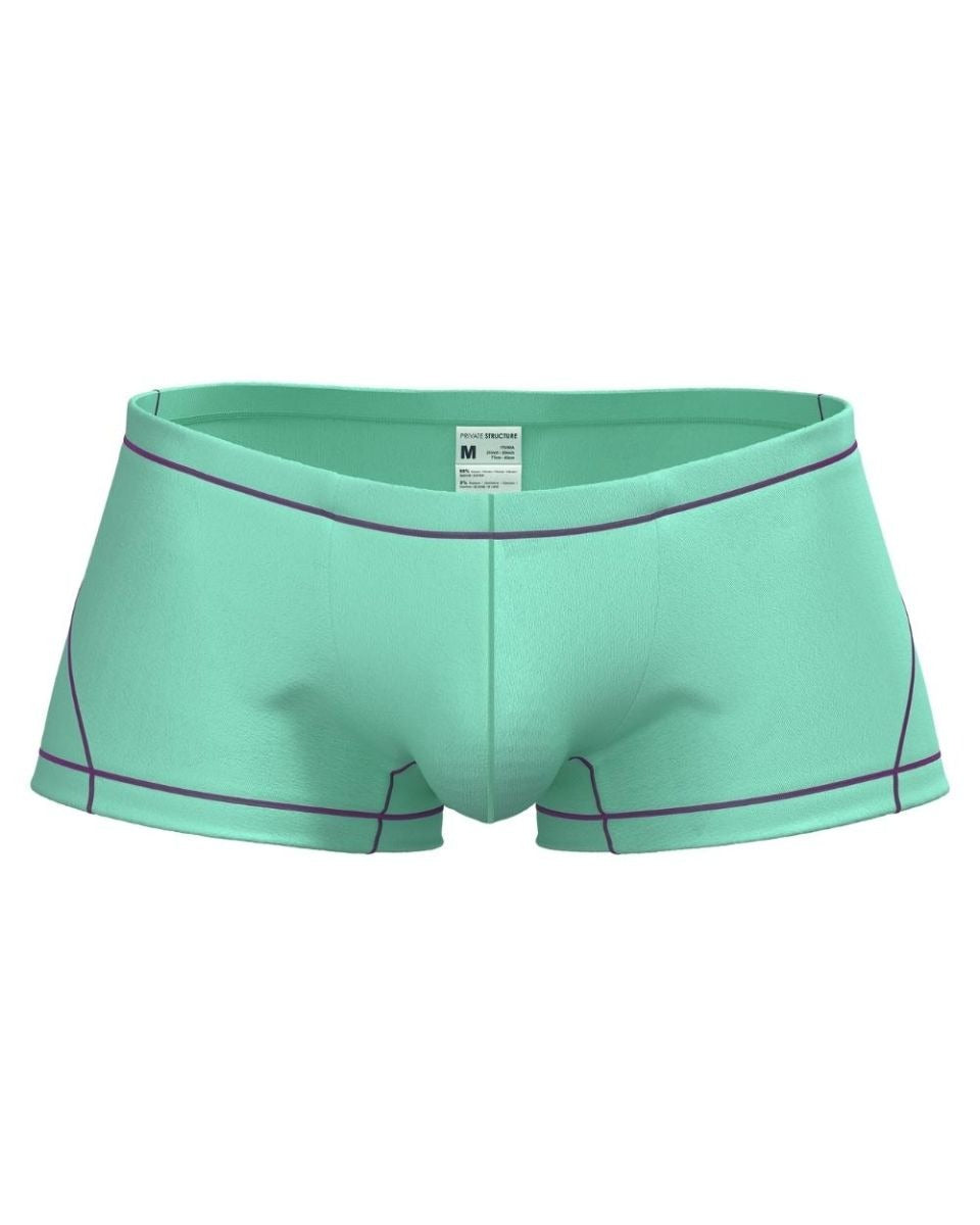 CityBoyz USA Private Structure Prime Elysian Hipster trunk in cyan, featuring comfortable fabric and stylish design.