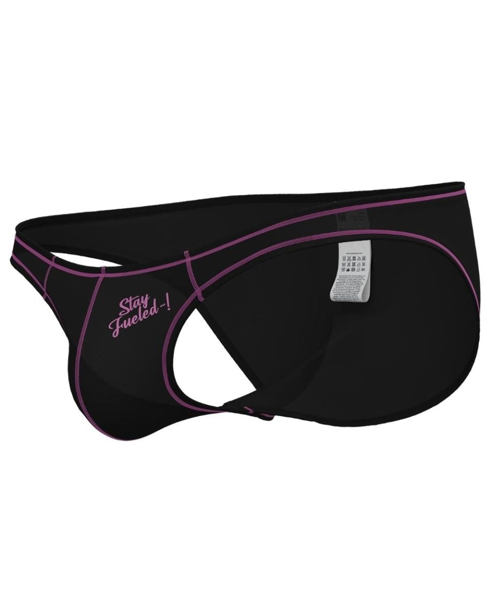 Charcoal CITYBOYZ★USA Private Structure Prime Eutopia bikini brief laid flat, showcasing comfortable fit and sleek design.