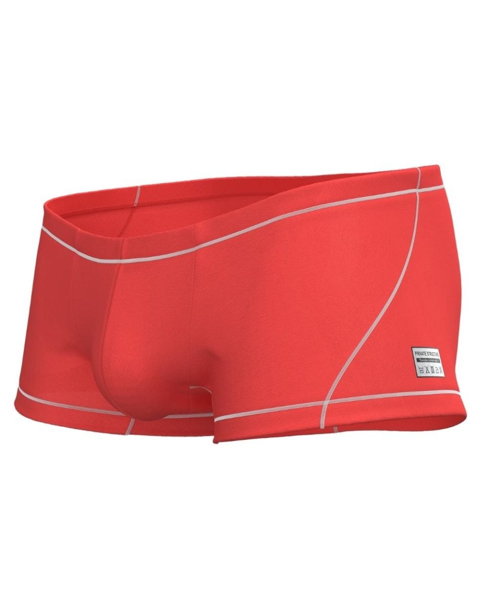 Red CITYBOYZ★USA Private Structure Prime Elysian Hipster trunk underwear, showing the waistband and fabric detail.