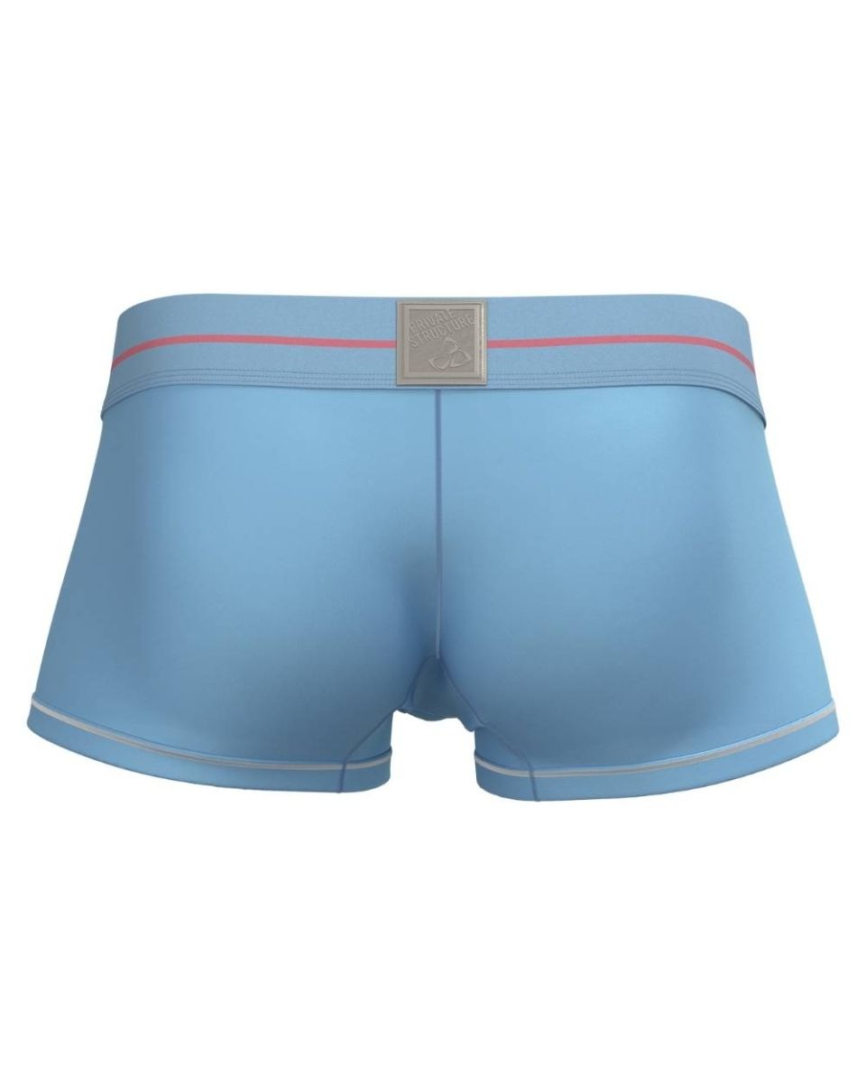 Blue CITYBOYZ★USA Private Structure Mo Lite mid-waist trunk with sleek design and comfortable fit, shown in a close-up image.