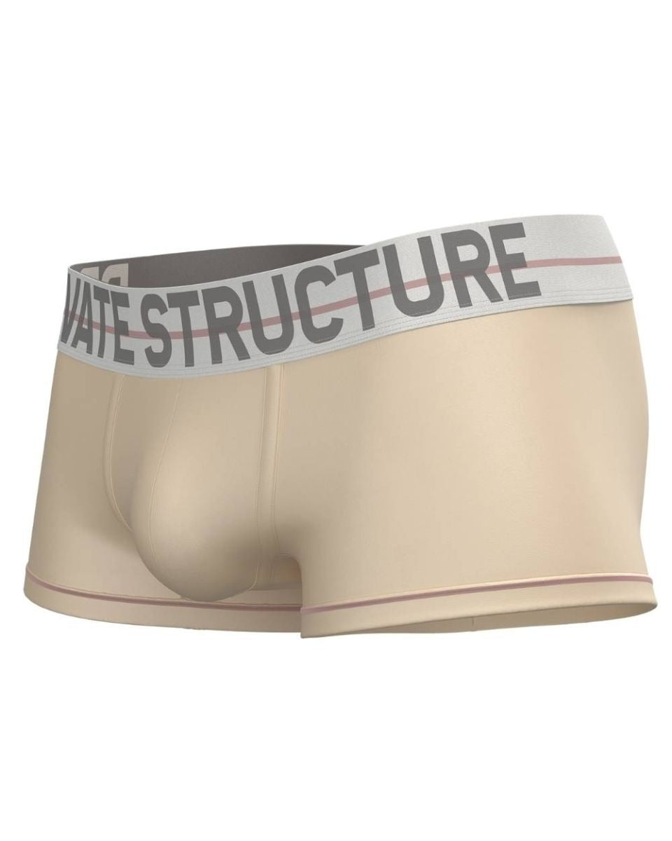 Cream-colored CITYBOYZ USA Private Structure Mo Lite mid-waist trunk displayed on a dark background.