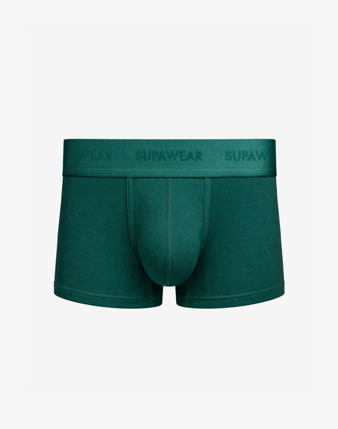 Emerald green ribbed cotton trunks by CITYBOYZ★USA, featuring a snug fit and soft texture for comfortable everyday wear.