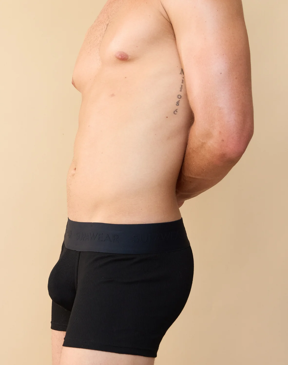 CityBOYZ USA Supawear ribbed cotton trunks, comfortable men's underwear with textured fabric, shown in a close-up image.