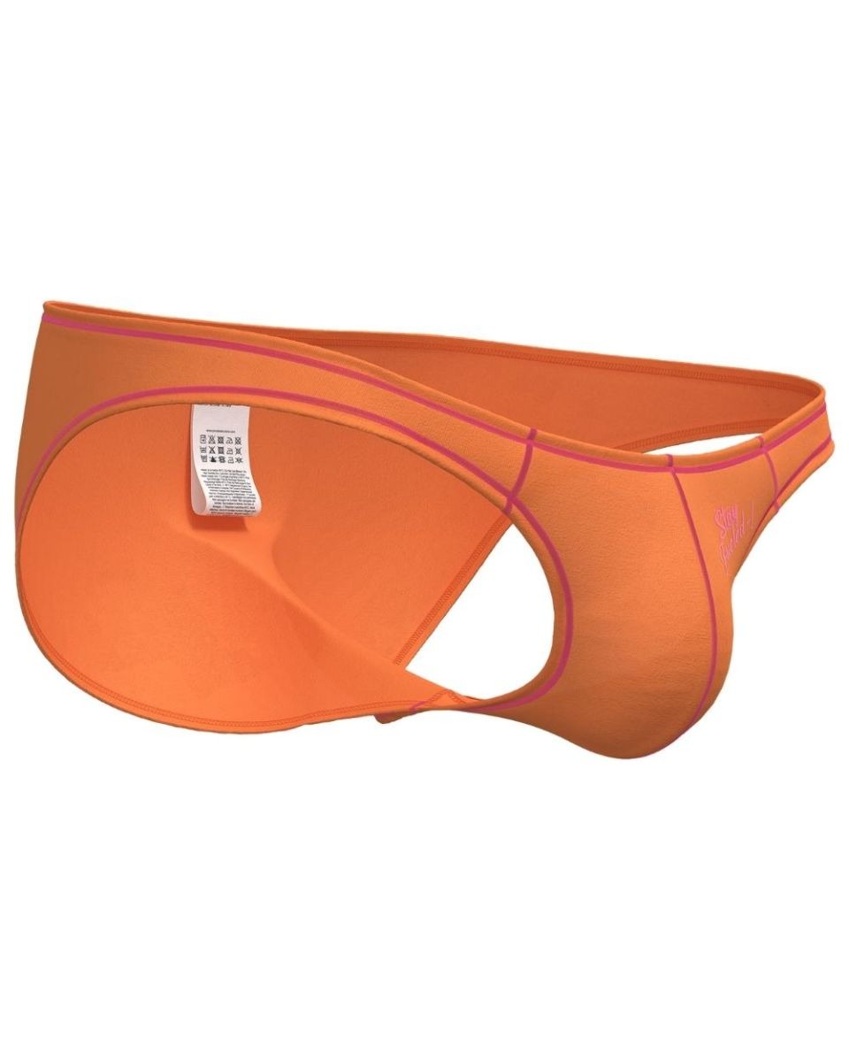 CityBOYZ USA Private Structure Prime Eutopia bikini brief in Tangarine, featuring a sleek, comfortable design with vibrant color.