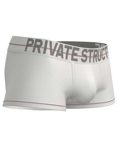 White CITYBOYZ★USA Private Structure Mo Lite mid-waist trunk displayed flat with smooth fabric and subtle branding details.