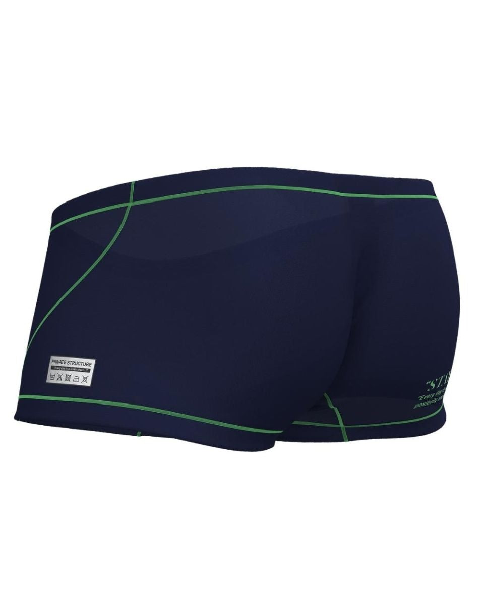 Blue CITYBOYZ★USA Private Structure Prime Elysian Hipster trunk underwear displayed flat on a white background.