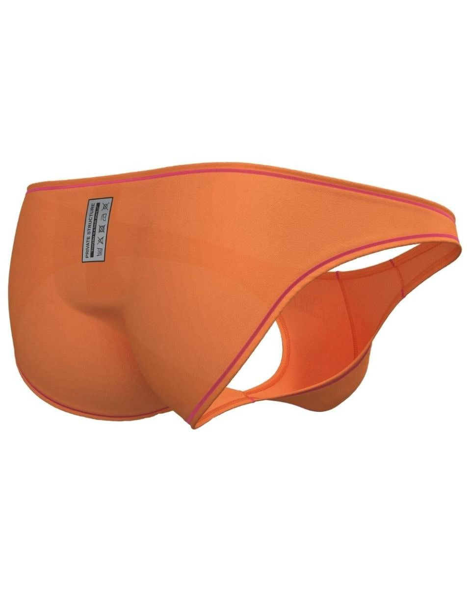 CITYBOYZ USA Private Structure Prime Eutopia Bikini Brief in Tangarine, featuring a sleek, comfortable fit and stylish design.