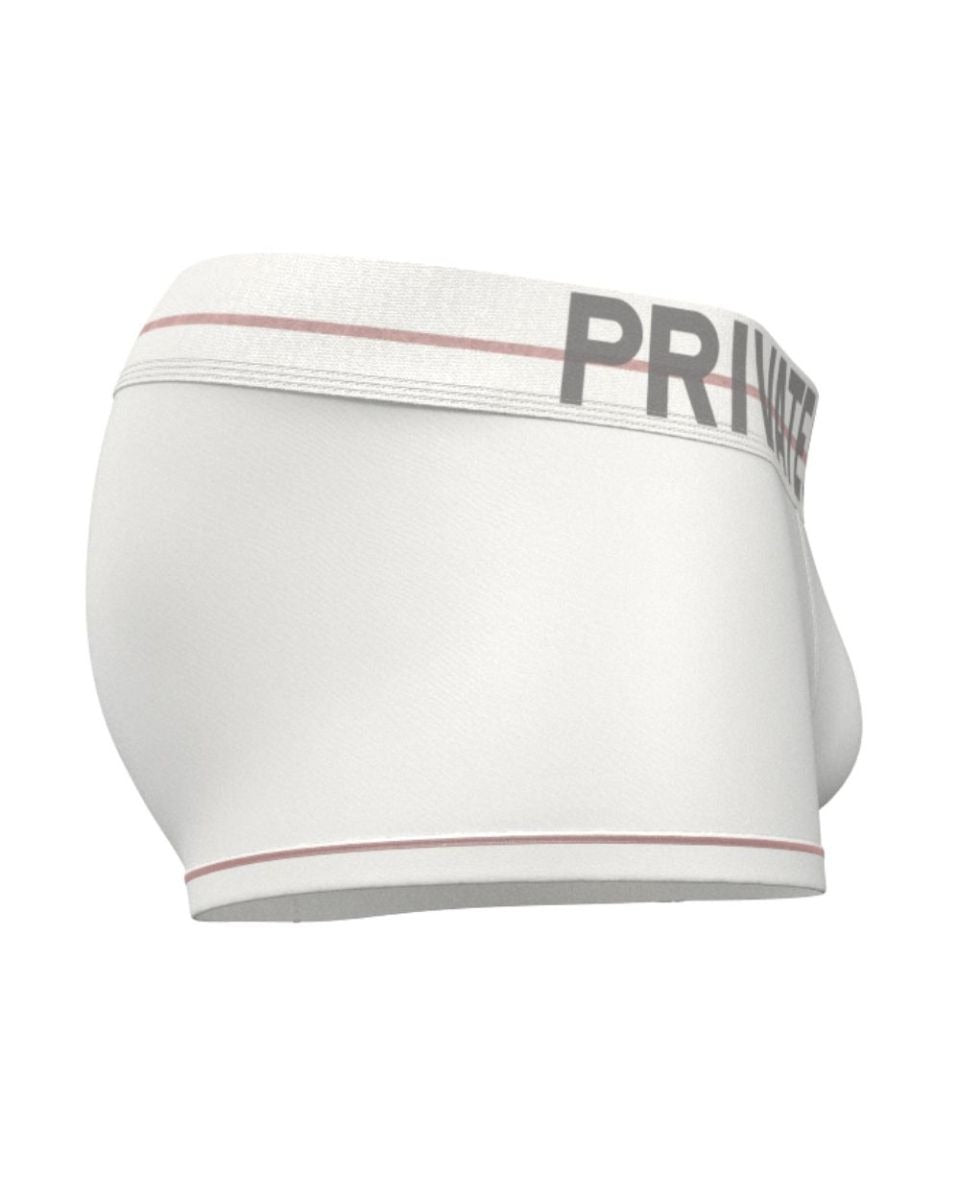 White CITYBOYZ★USA Private Structure Mo Lite mid waist trunk with sleek design and comfortable fit, displayed on a plain background.