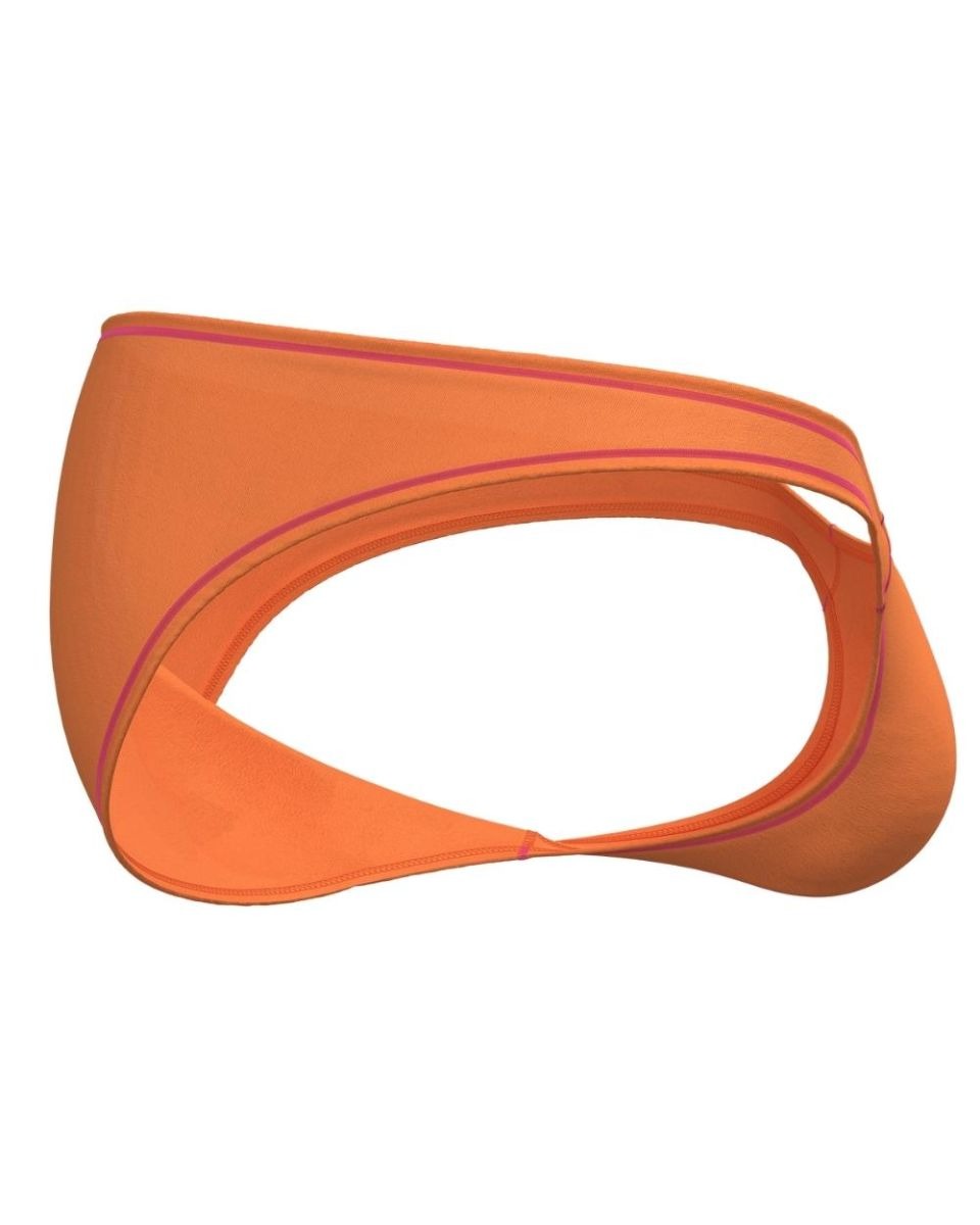 Private Structure Prime Eutopia Bikini Brief by CITYBOYZ★USA in tangarine color, featuring a stylish, comfortable bikini brief design.