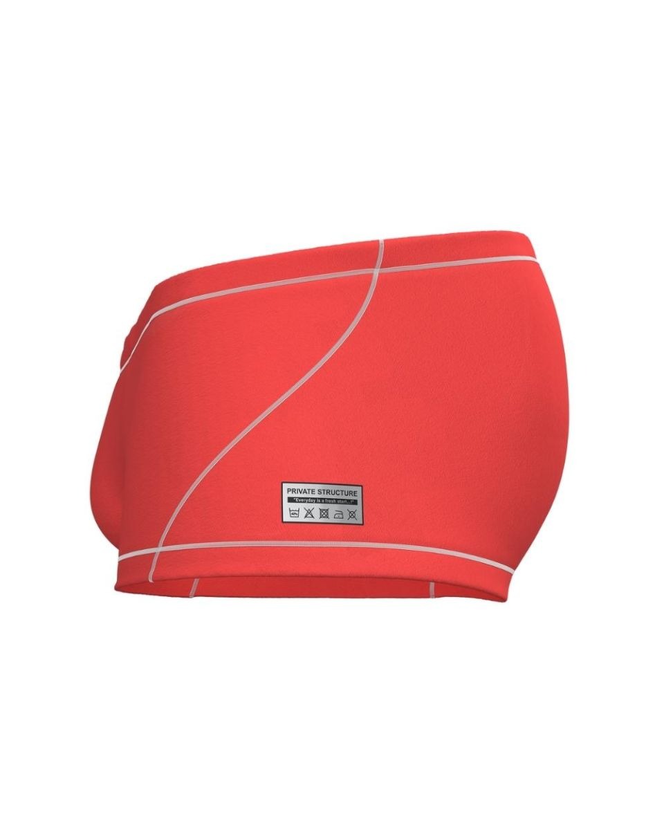 Red CITYBOYZ★USA Private Structure Prime Elysian hipster trunk with sleek design and comfortable fit, displayed on a model.