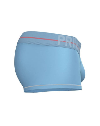 Blue Private Structure Mo Lite mid waist trunk by CITYBOYZ★USA, shown in a close-up image highlighting the fabric and fit.