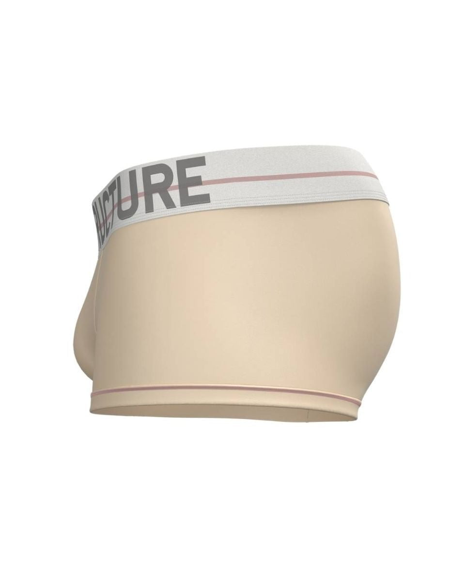 Cream-colored CITYBOYZ USA Private Structure Mo Lite mid waist trunk displayed on a model, showcasing comfortable fit and classic design.