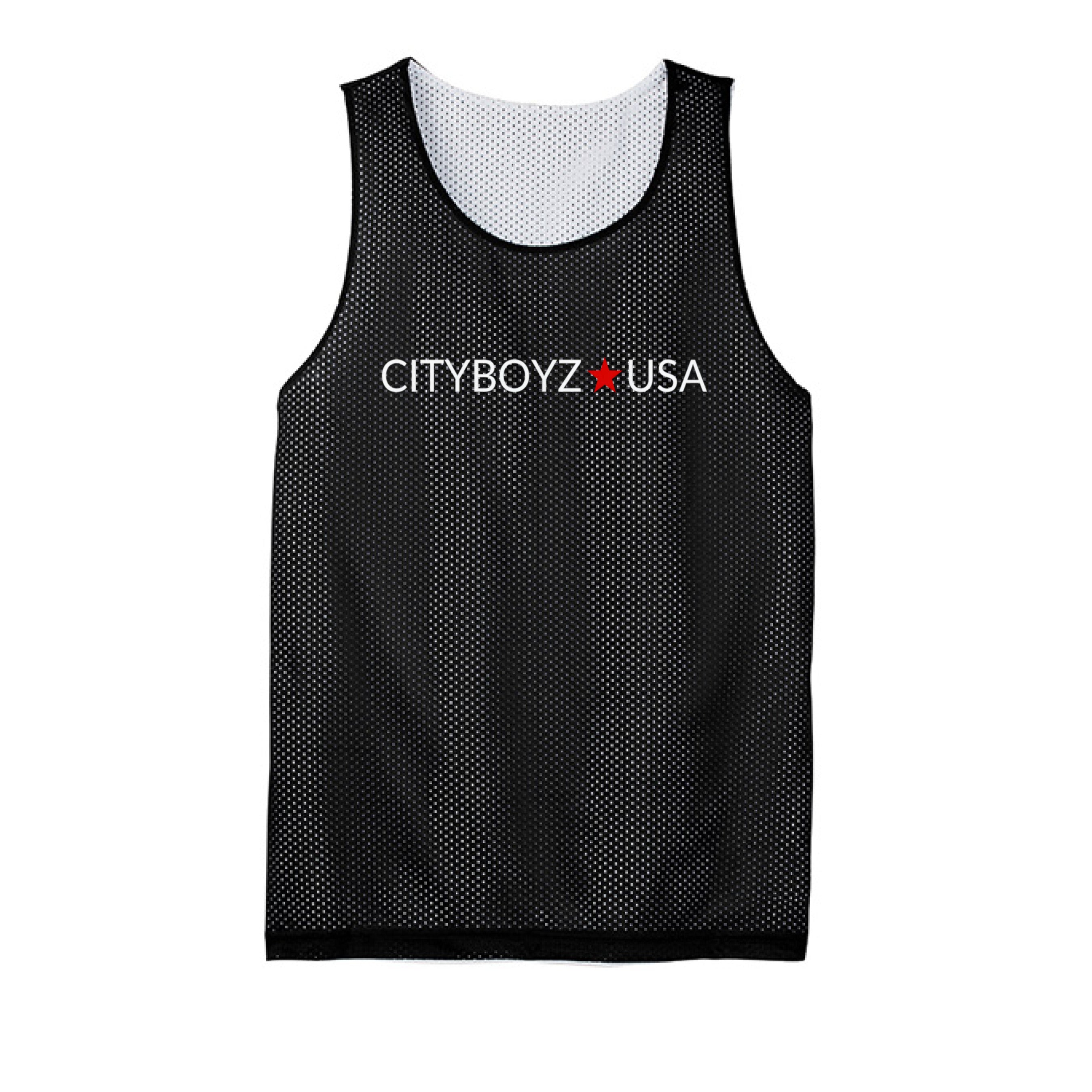 CITYBOYZ★USA mesh tank top featuring a logo, sleeveless design, lightweight fabric, and athletic fit.