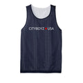 CITYBOYZ★USA mesh tank top featuring a logo design, displayed on a hanger with a plain background.