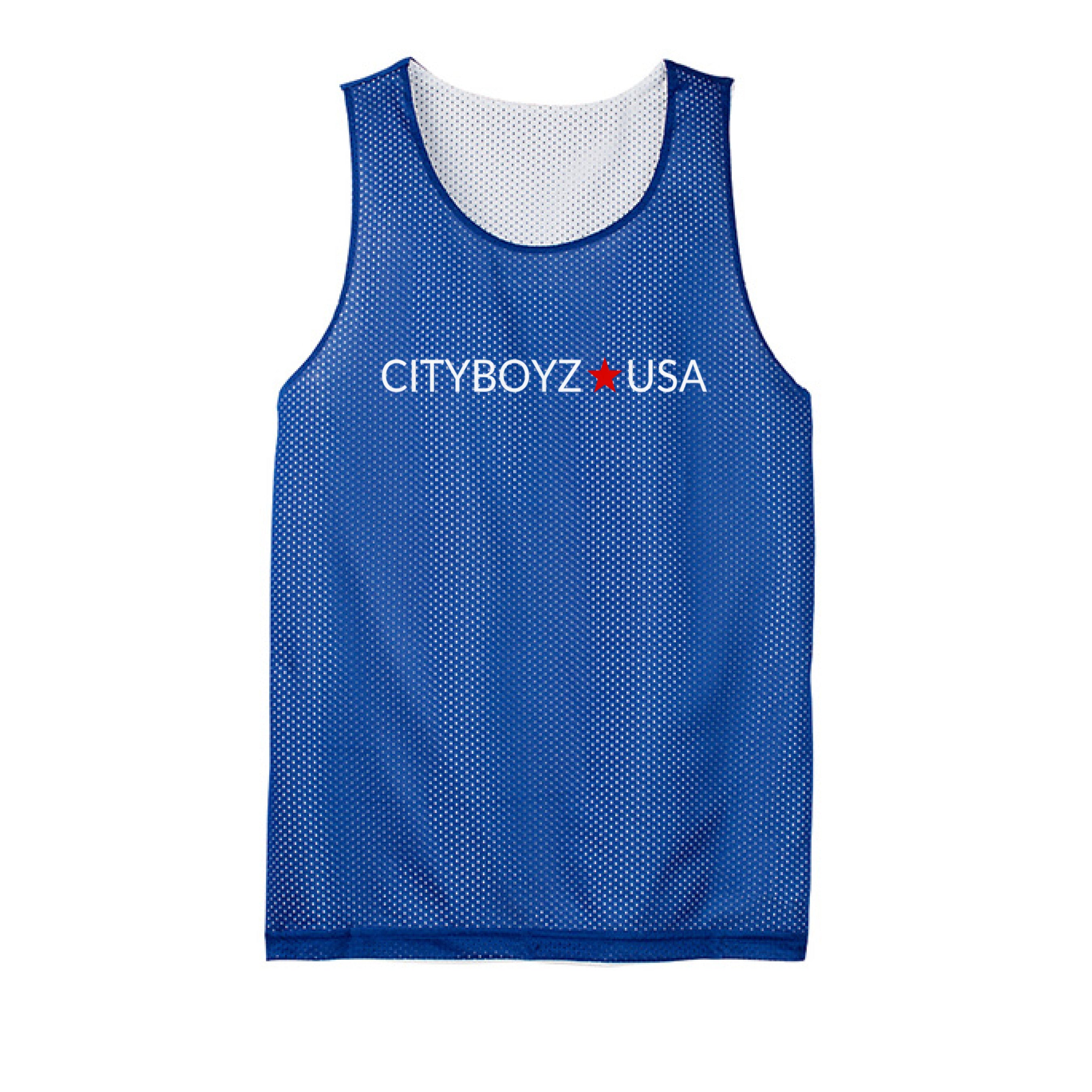 CITYBOYZ★USA mesh tank top with logo, sleeveless design, breathable fabric, and casual athletic style.
